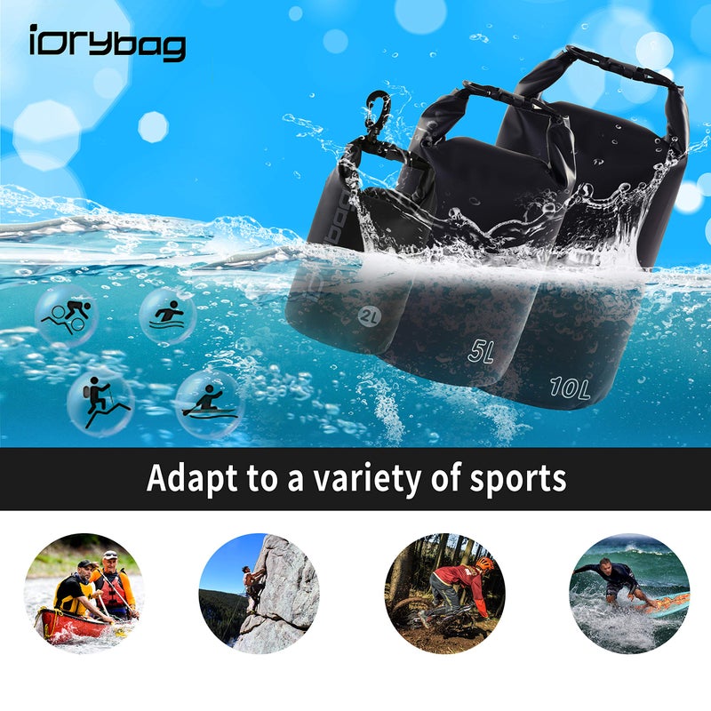 IDRYBAG Dry Bag for Kayaking Waterproof 2L/5L/10L/15L/20L, Small Dry Sack Waterproof Bag for Boating - Image 5